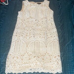 Liz Claiborne Cream Sheath Mini Dress for Wedding Guest